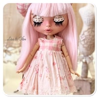 Image 4 of handmade blythe doll floral gingham dress
