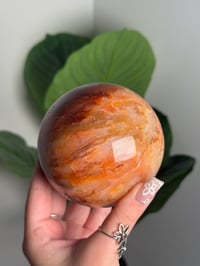 Image 2 of MOSSY CARNELIAN SPHERE -MADAGASCAR- E