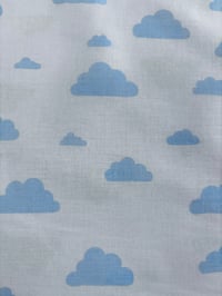 Image 3 of Popelín - Sábana - Nubes - Blanco/Azul 9€/m