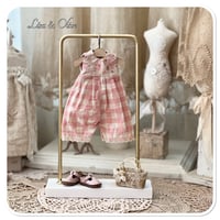 Image 5 of handmade blythe doll gingham floral overalls