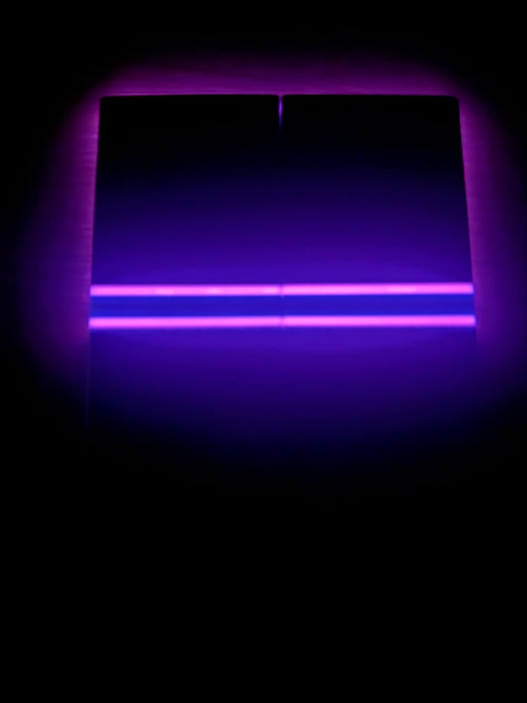 Image of Large Flake Carbon Fiber & Teal Juma Resin GLOW Segmented Knife Scales