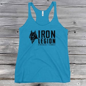 Image of Women's Racerback Tank - Iron Legion Strength + Combat