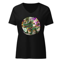 Image 1 of Bead Gator (Mardi Gras) Women’s relaxed v-neck t-shirt