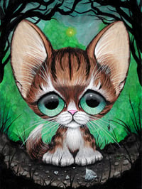 Image 1 of Tabby Cat Diamond Original Acrylic Painting