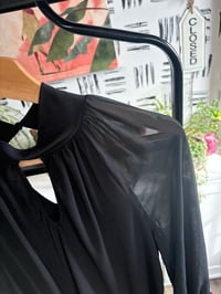 Image 2 of Sheer sleeve black shirt 