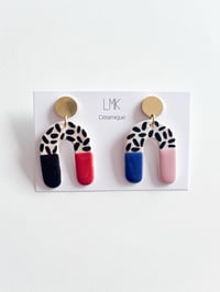 Paire de boucles d'oreilles céramique ARCADI multicolore B