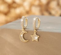 Image 2 of Night Gazing Earrings - Gold