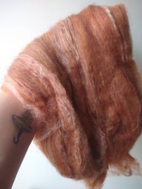 Image 3 of Carnelian Smooth Lux Batt 2oz Felting, Spinning, Fiber Arts Supply, Wool Batt, Silk