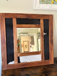 Image 1 of Small Cow Hide Mirror 