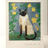 A5 print -Siamese cat 