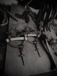 Image 1 of Stainless steel & bone earrings 