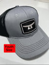 YOUTH ! Heather/ Black W/ Black Embroidery Patch Port Authority Trucker