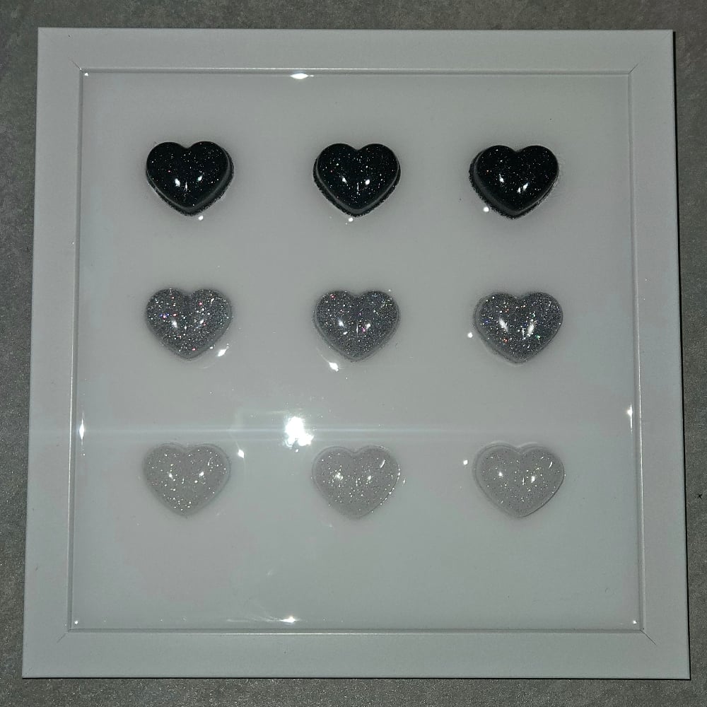 Image of Achromatic 3D Chonky Heart Wall Art: 8x8/ White Background
