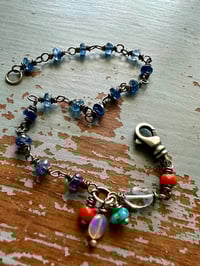 Image 5 of wire wrapped kyanite and gemstone bracelet