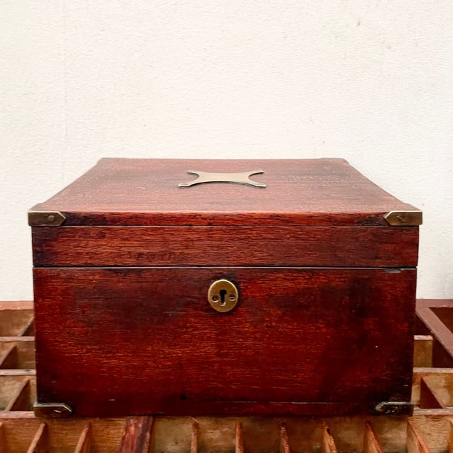 Antique box with brass details