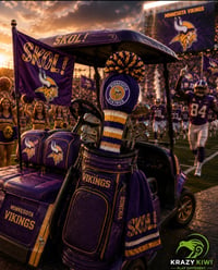Image 3 of Minnesota Vikings custom Golf Club Cover hand knit logo NFL fan  gift-df0a7156