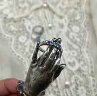 Image 2 of Magnifique bague jarretière en argent massif et 5 iolites bleues, vintage, taille 54-55