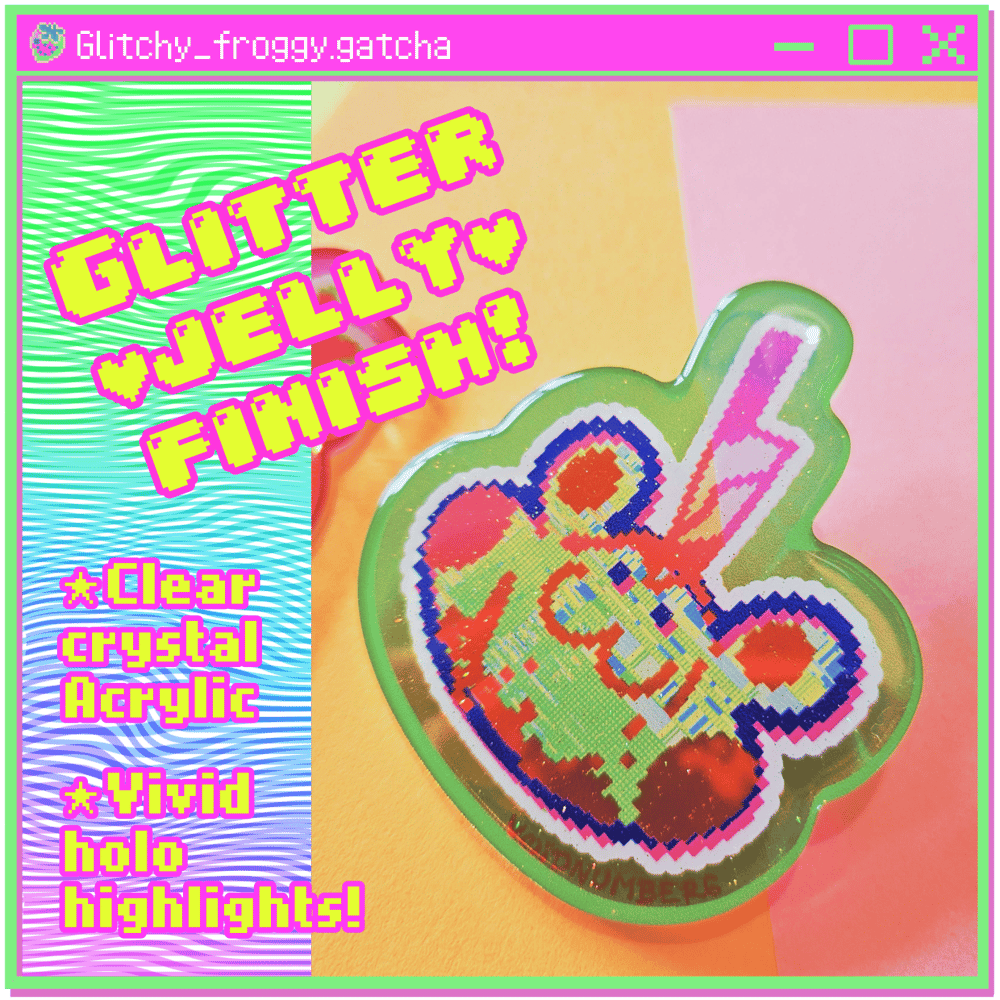 CHUNKY GLITTER GLITCHY FROGGY BROOCH!