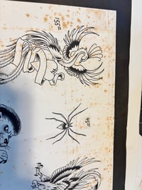 Image 3 of as-is Malone 1987 Tattoo Flash Sheet C- Ed Hardy design