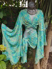 Image 7 of Pefkos co ord sarong set - green