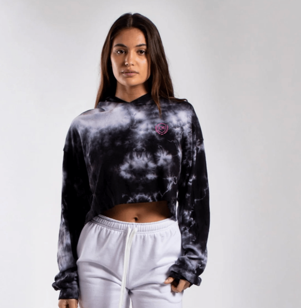 Image of CM Cropped Tie Dye Hoodie