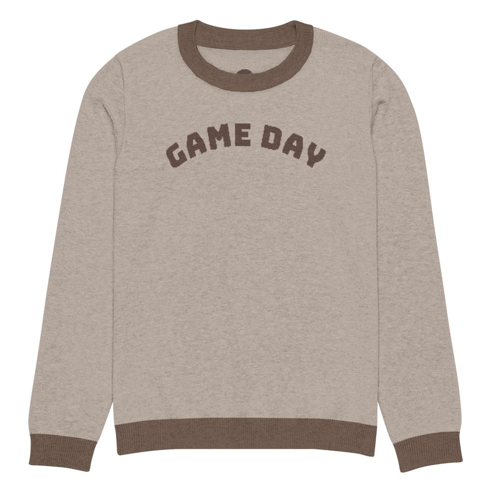 Image of Knitted crew neck Game Day sweater