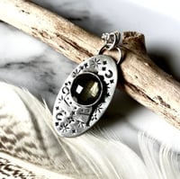 Image 1 of Handmade Sterling Silver Fortune Teller Crystal Ball Celestial Pendant 925