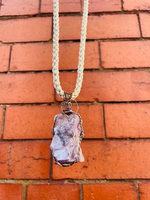 Image of Lepidolite rough grade a necklace 