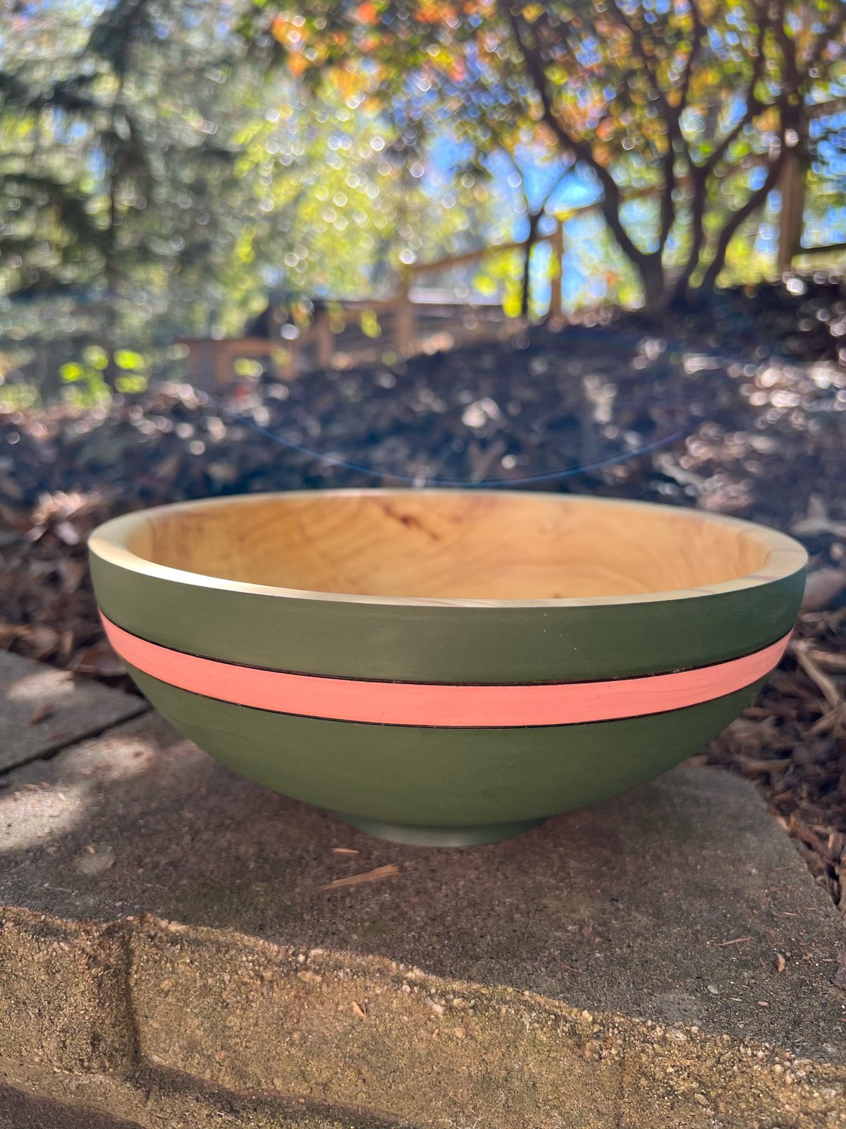 Image of Apple with green/pink exterior 9” diameter 