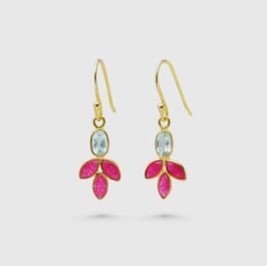 Image of Banyan Blue Topaz & Pink Quartz Earrings