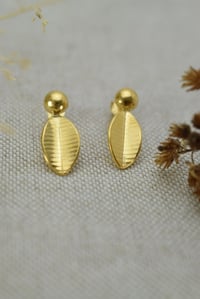 Image 1 of Small Gold Vermeil Leaf Drop Earrings – Fold Collection