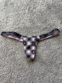 Image 1 of Pink plaid thong