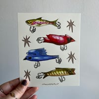 Image 2 of fishing lures sticker sheet