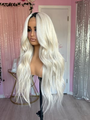 Image of Icy blonde black roots (ready to ship)