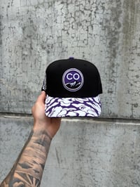 Image 6 of TRI TONE PURPLE VISOR COLORADO ROCKIES CUSTOM FITTED CAP