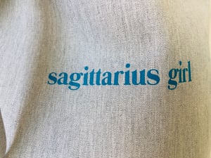 Image of sagittarius girl gray blue cotton tote bag
