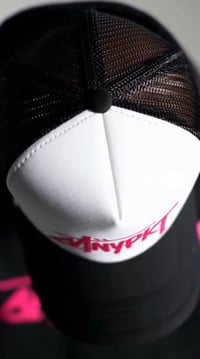 Image 3 of SCRIPTURE TRUCKER//BLACK N WHITE// FUCHSIA