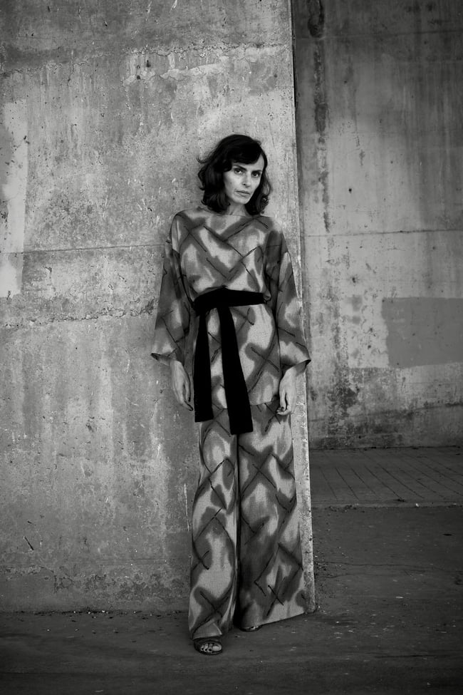 PURPLE ABSTRACT PRINT TWO-PIECE SET 