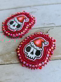 Image 2 of Santa Skull earrings 