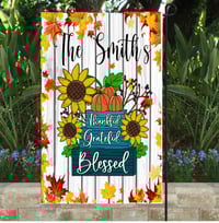 Thankful Grateful Blessed Garden Flag