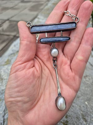 Kyanite and pearl necklace 