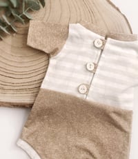 Image 3 of Newborn boy bodysuit for photoshoot | Noah | neutral beige and brown
