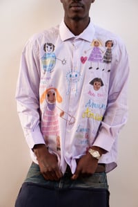 Image 1 of SHIRT " CHEMISE DE PAPA"  PINK  YELLOW BRODERY  