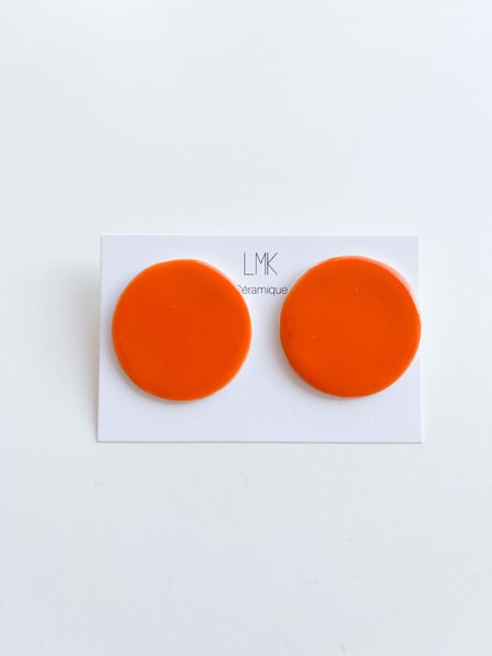 Image of Paire de boucles d’oreilles céramique XXL orange