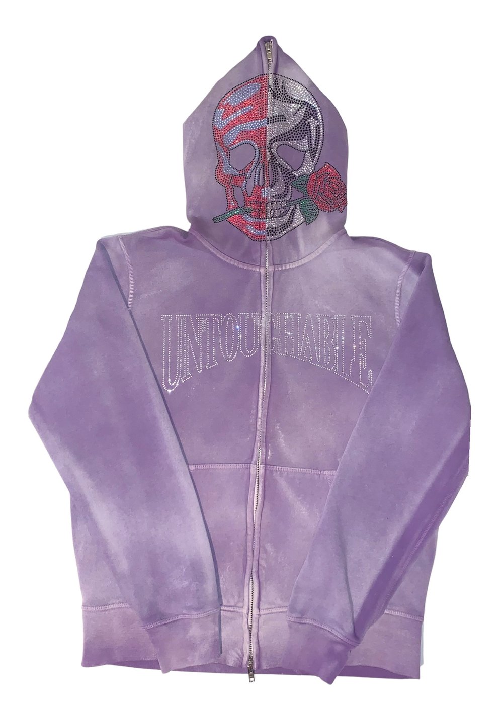 Image of Untouchable Lifestyle Split Skull Purple Hoodie