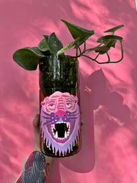 Pink + Purple Tiger Head Upcycled Planter