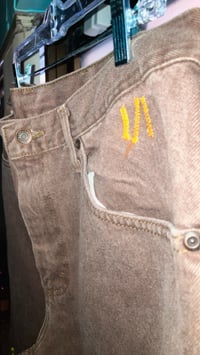 Image 2 of Split Leg Screw Cross Denim Jeans 