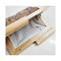 Image 4 of Snake Embossed Leather & Timber Clutch