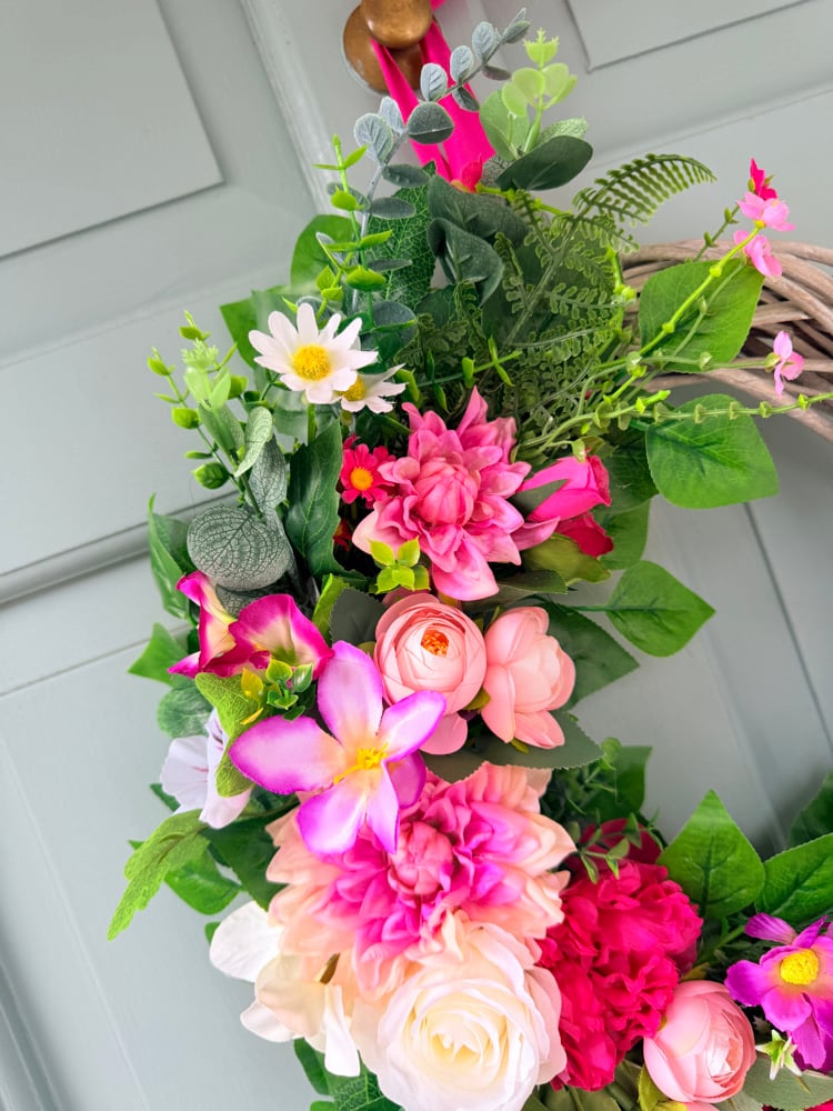 Image of 35cm Pink Grey Wicker 