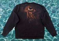 Image 2 of “GREAT WHITE” CUSTOM BLEACH PAINTED PULLOVER SWEATER XL